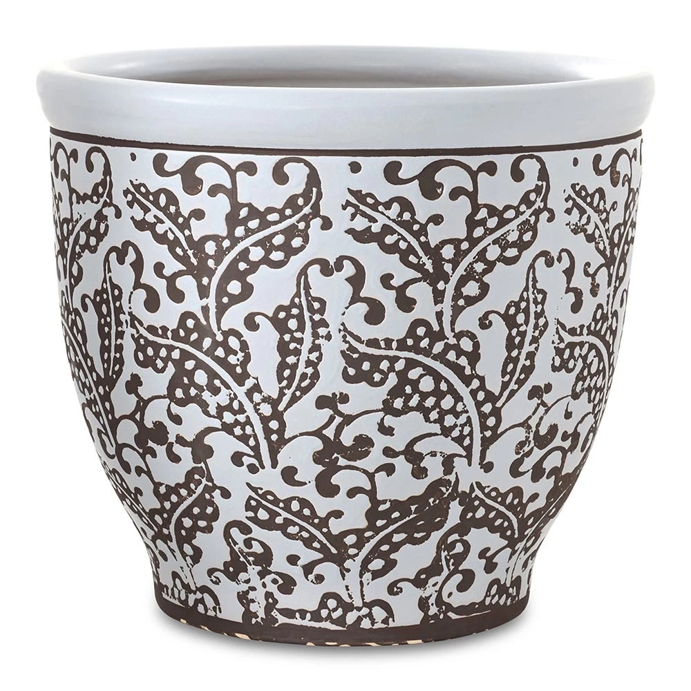 Oriental Ceramic Planter, Blue – 25x29 Cm 1 Oriental Ceramic Planter, Blue – 25x29 Cm