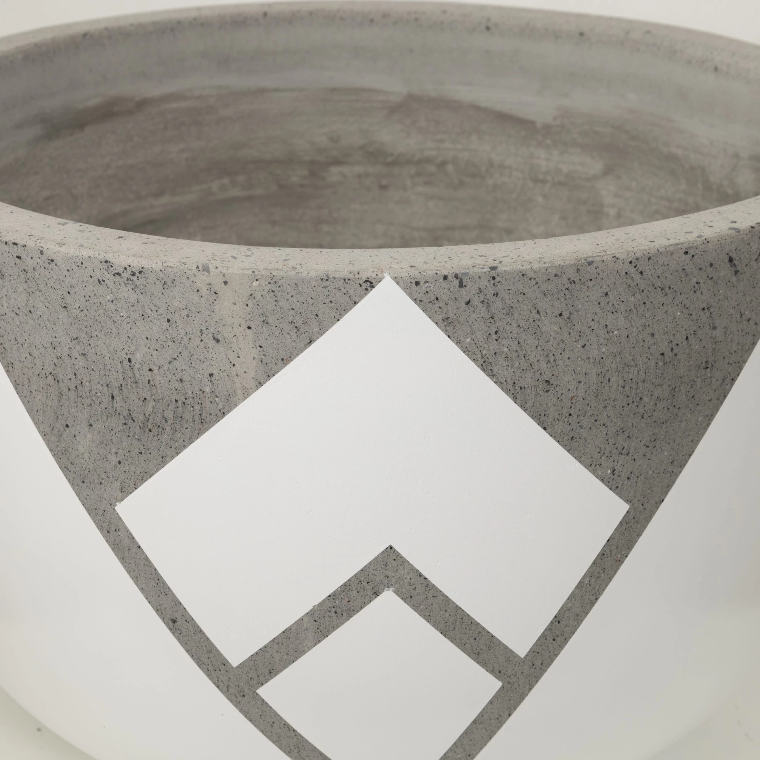 Handpainted Planter, White & Grey - 35x23 Cm 2 Handpainted Planter, White & Grey - 35x23 Cm - Image 2