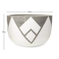 Handpainted Planter, White & Grey - 35x23 Cm 5 Handpainted Planter, White & Grey - 35x23 Cm -decoration 5110900502926 3