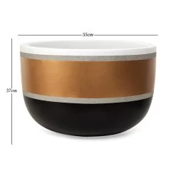 Handpainted Planter, Black & Gold - 44x29 Cm -decoration 5110900502957 3