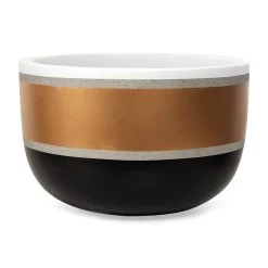 Handpainted Planter, Black & Gold - 26x18 Cm