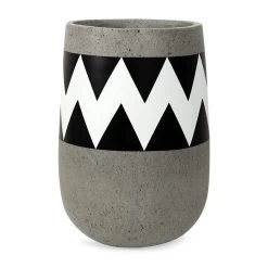 Chevron Planter, Black & White - 25x35 Cm