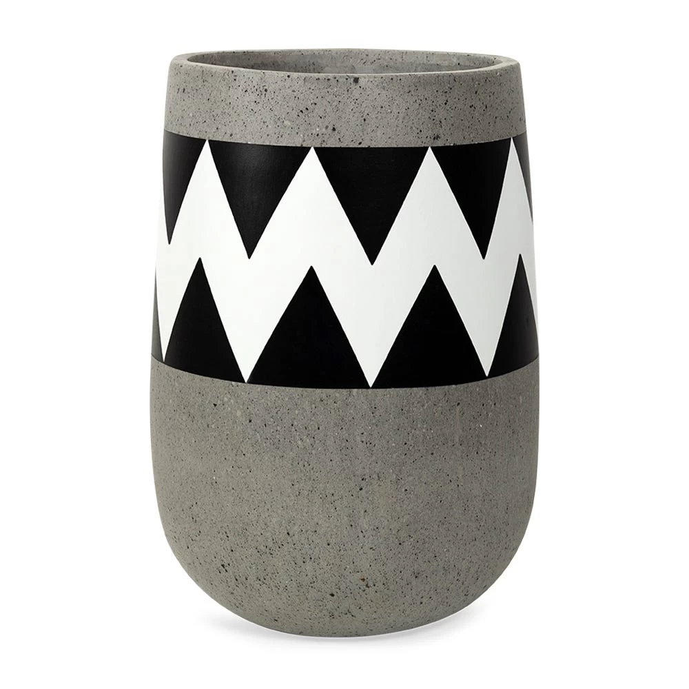 Chevron Planter, Black & White - 25x35 Cm 1 Chevron Planter, Black & White - 25x35 Cm