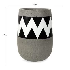 Chevron Planter, Black & White - 25x35 Cm 5 Chevron Planter, Black & White - 25x35 Cm -decoration 5110900503039 3