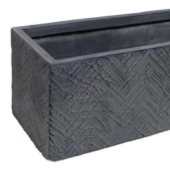 Textured Rectangular Planter, Grey - 58x17 Cm 6 Textured Rectangular Planter, Grey - 58x17 Cm -decoration 5110900503183 3