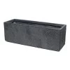 Textured Rectangular Planter, Grey - 65x22 Cm