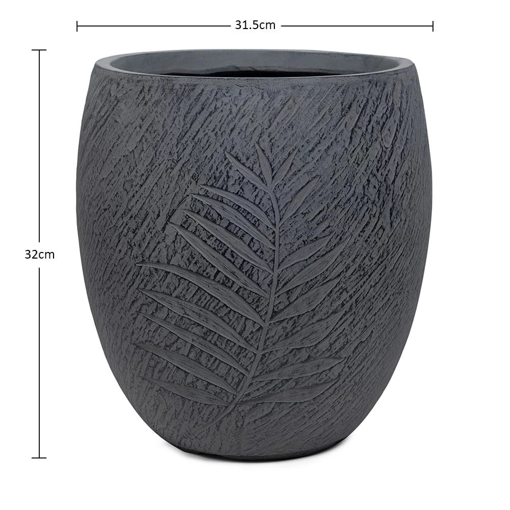 Round Palm Planter, Grey - 31.5 Cm 3 Round Palm Planter, Grey - 31.5 Cm - Image 3