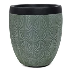 Round Flora Planter, Green - 33 Cm