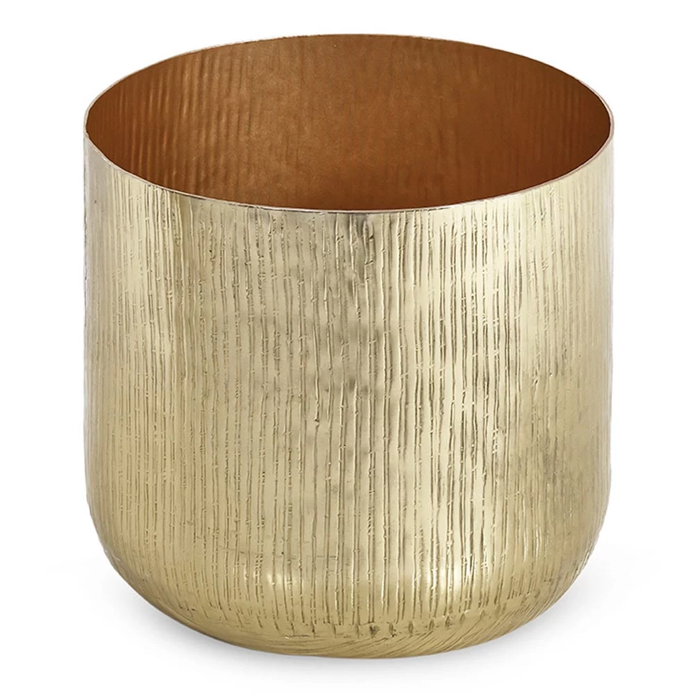 Medium Aluminium Planter Set, Gold- 23.5x22.5 Cm 1 Medium Aluminium Planter Set, Gold- 23.5x22.5 Cm