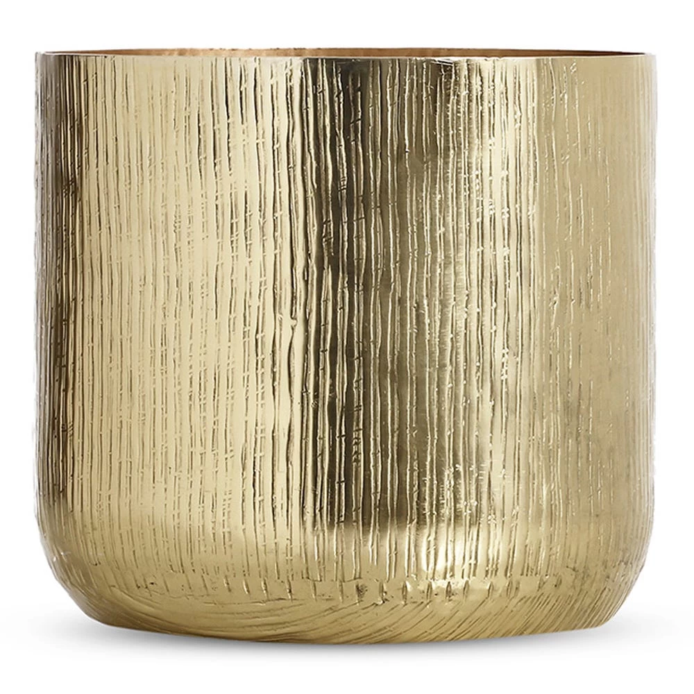 Medium Aluminium Planter Set, Gold- 23.5x22.5 Cm 2 Medium Aluminium Planter Set, Gold- 23.5x22.5 Cm - Image 2