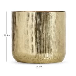 Medium Aluminium Planter Set, Gold- 23.5x22.5 Cm 5 Medium Aluminium Planter Set, Gold- 23.5x22.5 Cm -decoration 5110900503282 3 2