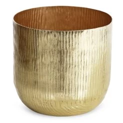 Small Aluminium Planter Set, Gold - 19x17.5 Cm