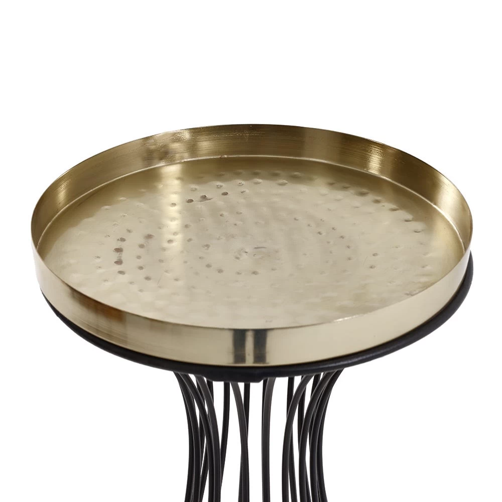 Large Metal Pot Stand, Gold With Black - 25.5x60 Cm 2 Large Metal Pot Stand, Gold With Black - 25.5x60 Cm - Image 2