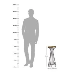 Large Metal Pot Stand, Gold With Black - 25.5x60 Cm 7 Large Metal Pot Stand, Gold With Black - 25.5x60 Cm -decoration 5110900503350 4 2