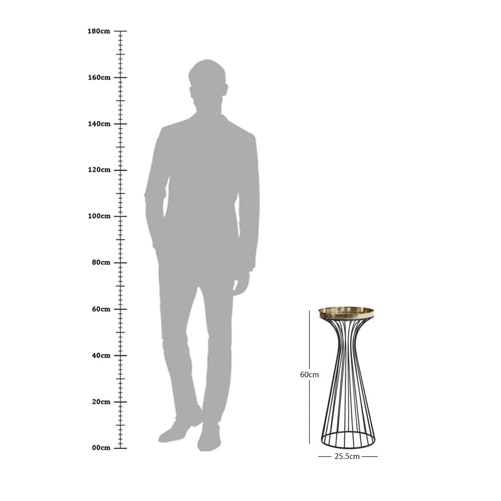 Large Metal Pot Stand, Gold With Black - 25.5x60 Cm 4 Large Metal Pot Stand, Gold With Black - 25.5x60 Cm - Image 4