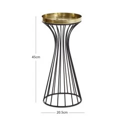 Small Metal Pot Stand, Gold With Black - 20.5x45 Cm -decoration 5110900503367 4 2