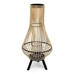 Bamboo Lantern With Leg, Natural - 70 Cm