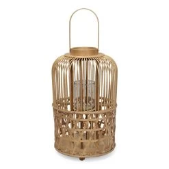 Bamboo Rattan Lantern, Natural - 46 Cm