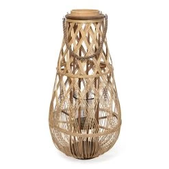 Tall Bamboo Lantern, Natural - 56 Cm