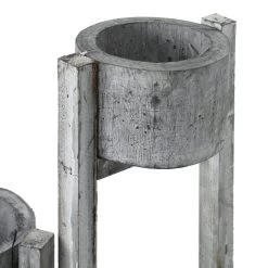 Wooden Stand With 3 Pots, Whitewash Grey – 100x26 Cms -decoration 5110902000901 3