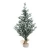 Ana Flocked Tree With Stand, Green & White – 90 Cms